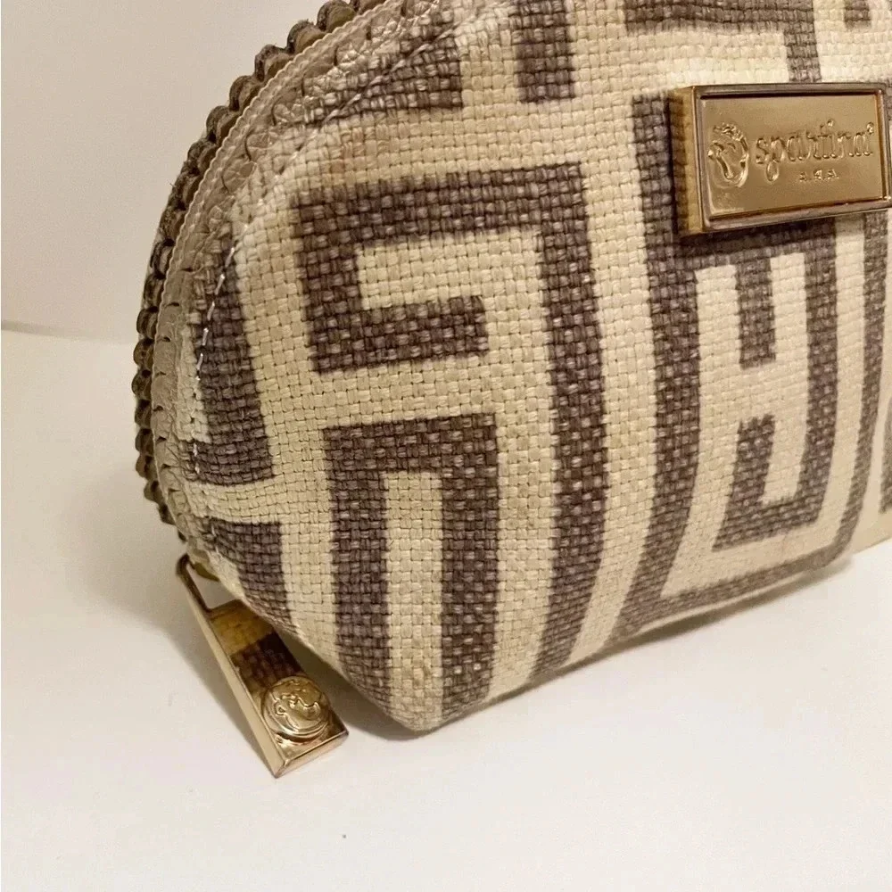 Spartina cosmetic linen bag vacation beauty makeup bag travel